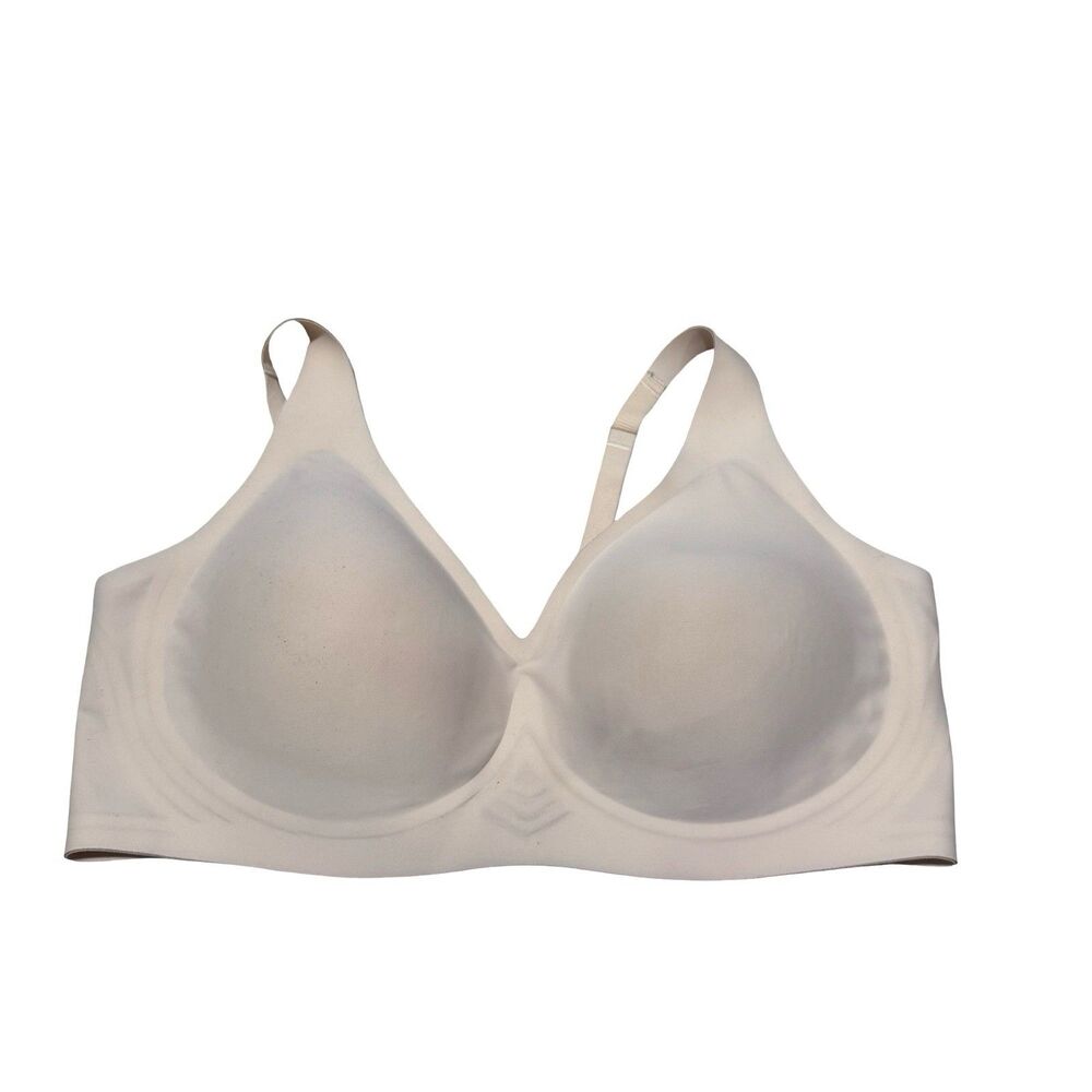 OEAK Bra Women XXXL Beige Jelly Full Coverage Wireless Lightly Lined Seamless